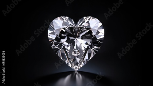 Brilliant diamond heart perfect for Valentine's Day theme. Luxury and romance.