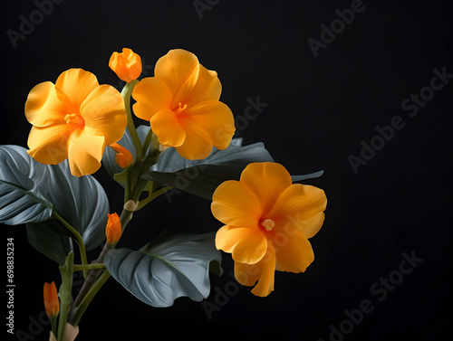 crossandra flower in studio background, single crossandra flower, Beautiful flower, ai generated image photo