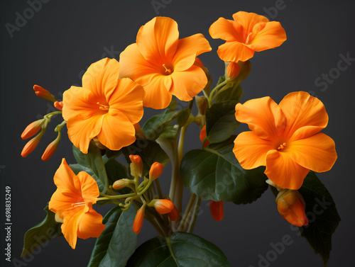 crossandra flower in studio background  single crossandra flower  Beautiful flower  ai generated image