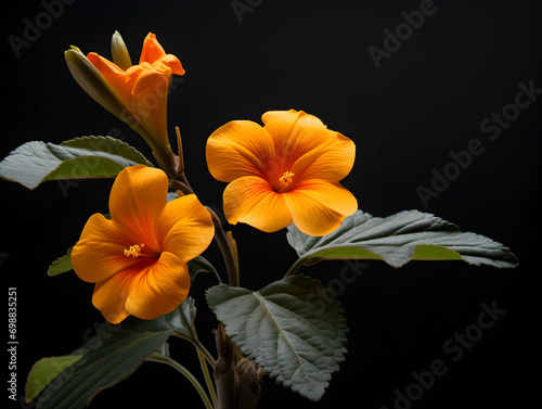 crossandra flower in studio background, single crossandra flower, Beautiful flower, ai generated image photo