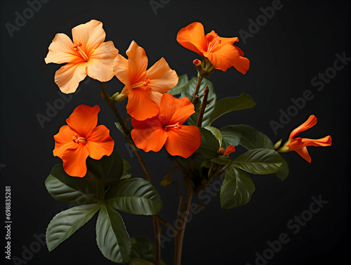 crossandra flower in studio background, single crossandra flower, Beautiful flower, ai generated image photo