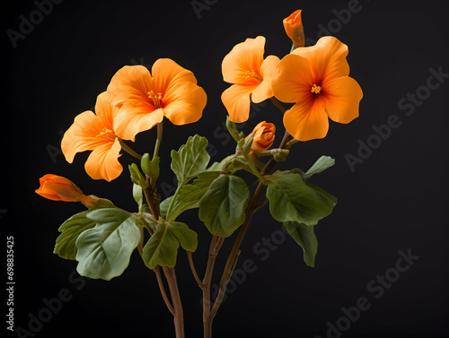 crossandra flower in studio background, single crossandra flower, Beautiful flower, ai generated image photo