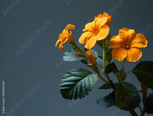 crossandra flower in studio background, single crossandra flower, Beautiful flower, ai generated image photo