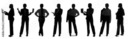 Set of silhouettes of young...