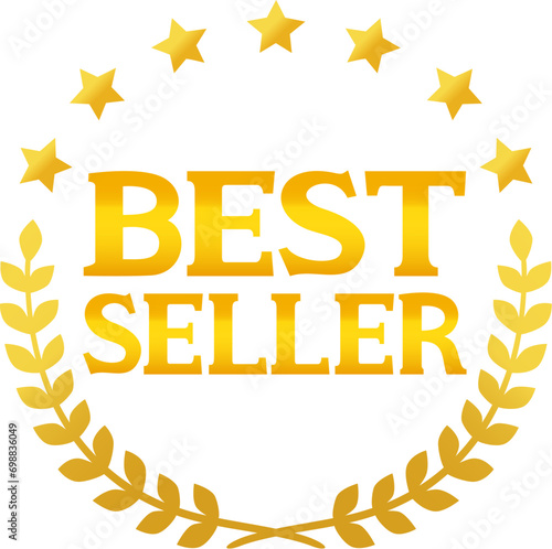 BEST SELLERの文字と月桂樹の華やかなマーク