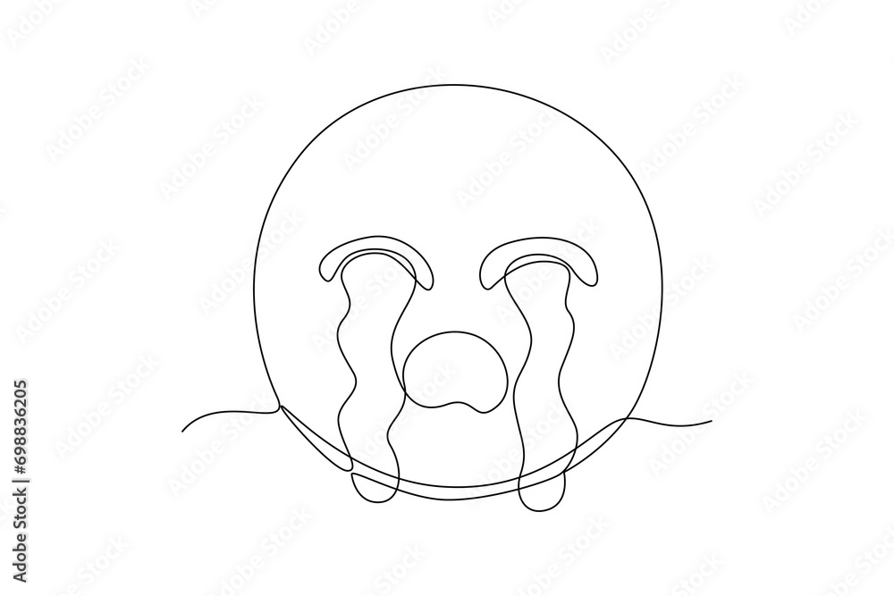 Obraz premium Continuous one line drawing expressions concept. Emoji character. Doodle vector illustration