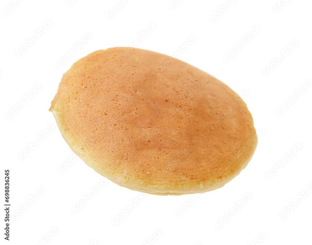 One fresh pancake isolated on white. Tasty breakfast One fresh pancake isolated on white. Tasty breakfast