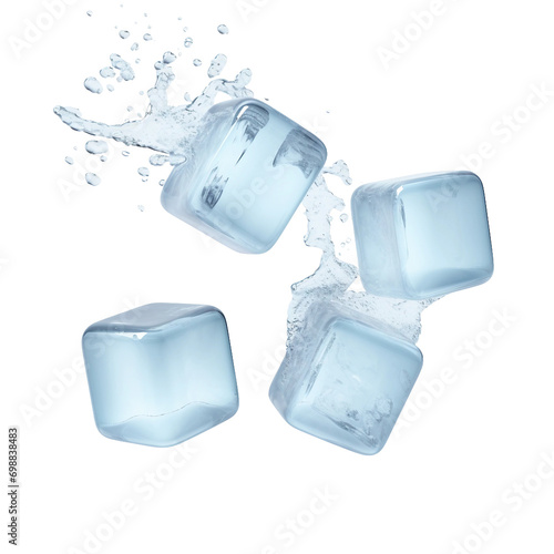 Floating Ice on Clear Background