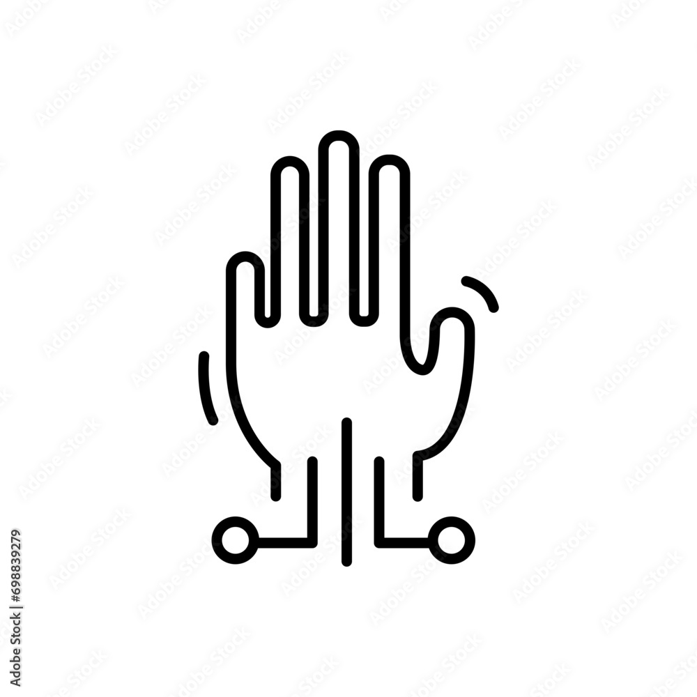 Digital hand outline icons, minimalist vector illustration ,simple transparent graphic element .Isolated on white background Digital hand outline icons, minimalist vector illustration ,simple transparent graphic element .Isolated on white background