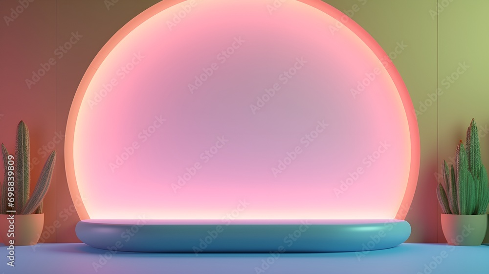 3D Render Empty Display Background with, Display, Mockup, Presentation 3D Render Empty Display Background with, Display, Mockup, Presentation