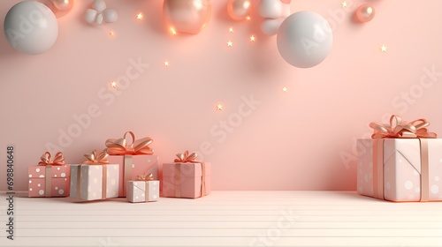 Obraz na płótnie 3D Render New Year Background, Simple , Celebration, Festive, Holiday w salonie