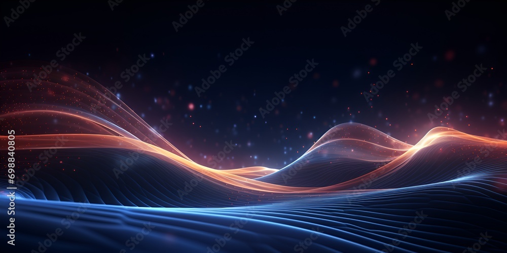 Obraz premium 3D Render Abstract Energy Waves, Energy Waves, Abstract Background, Dynamic