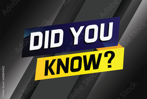 Did you know ? word concept vector illustration and 3d style, landing page, template, ui, web, mobile app, poster, banner, flyer, background, gift card, coupon, label, wallpaper

