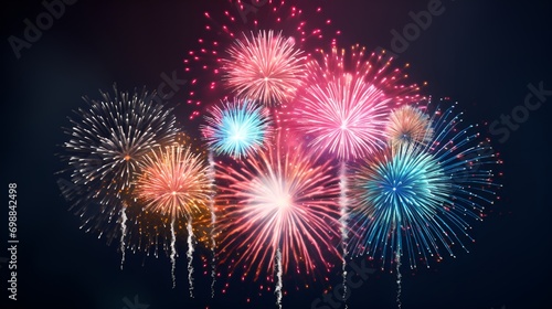 3D Render Fireworks in Style, Celebration, Fireworks, New Year