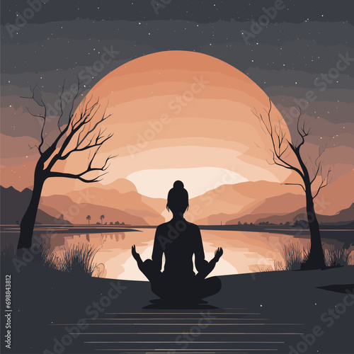 yoga in the lotus position