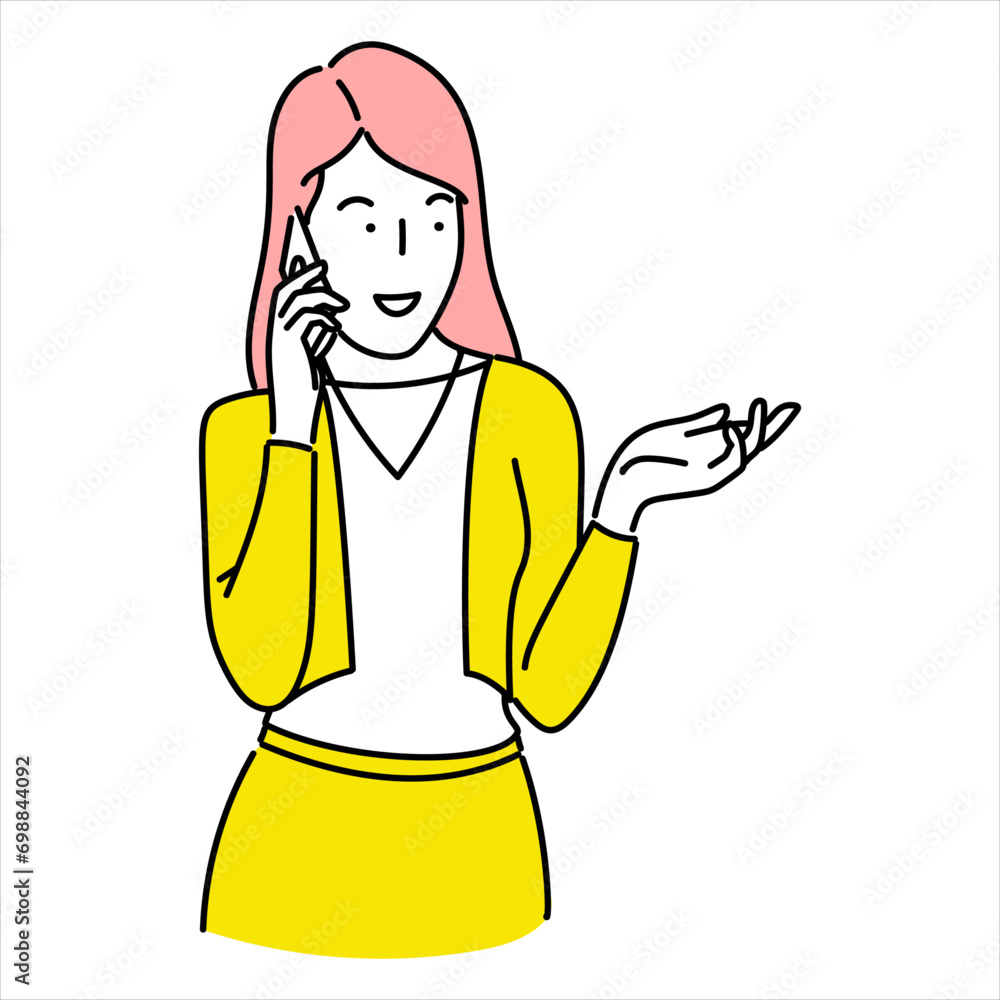 Business woman, businessperson or female employee staff people cartoon. Company professional minimalist illustration vector Business woman, businessperson or female employee staff people cartoon. Company professional minimalist illustration vector