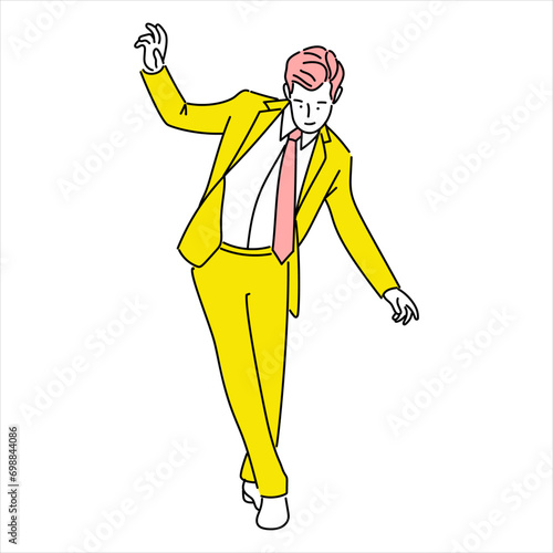 Business man, businessperson or employee staff people cartoon. Company professional minimalist illustration vector