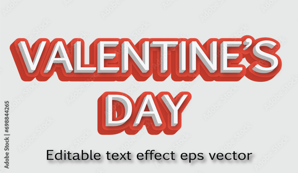 Valentine's day white color Editable 3d Text effect 3d style eps vactor Valentine's day white color Editable 3d Text effect 3d style eps vactor