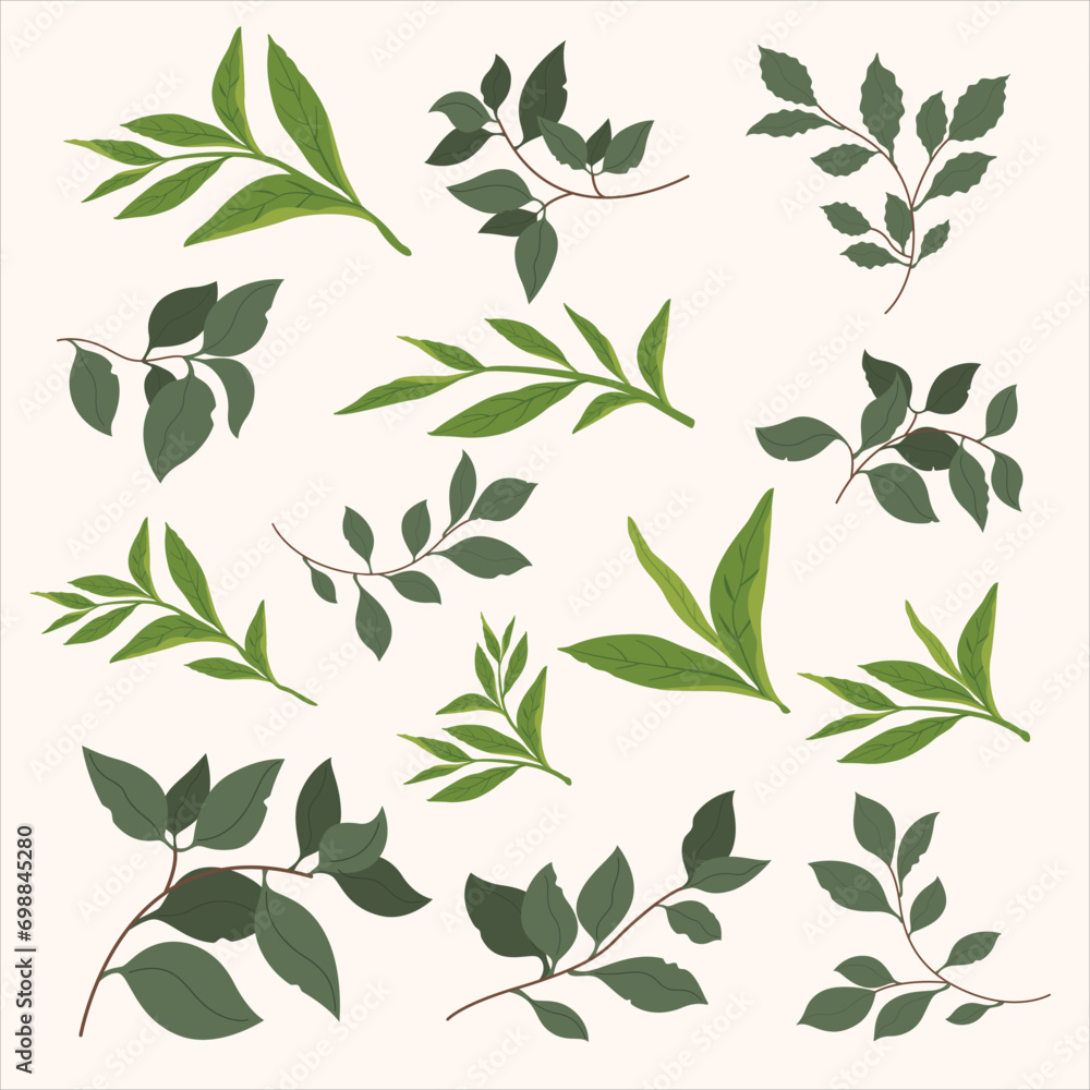 seamless pattern with green leaves