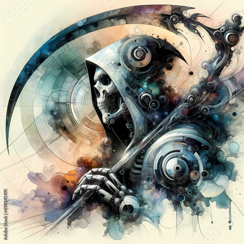 Grim Reaper in a futuristic society