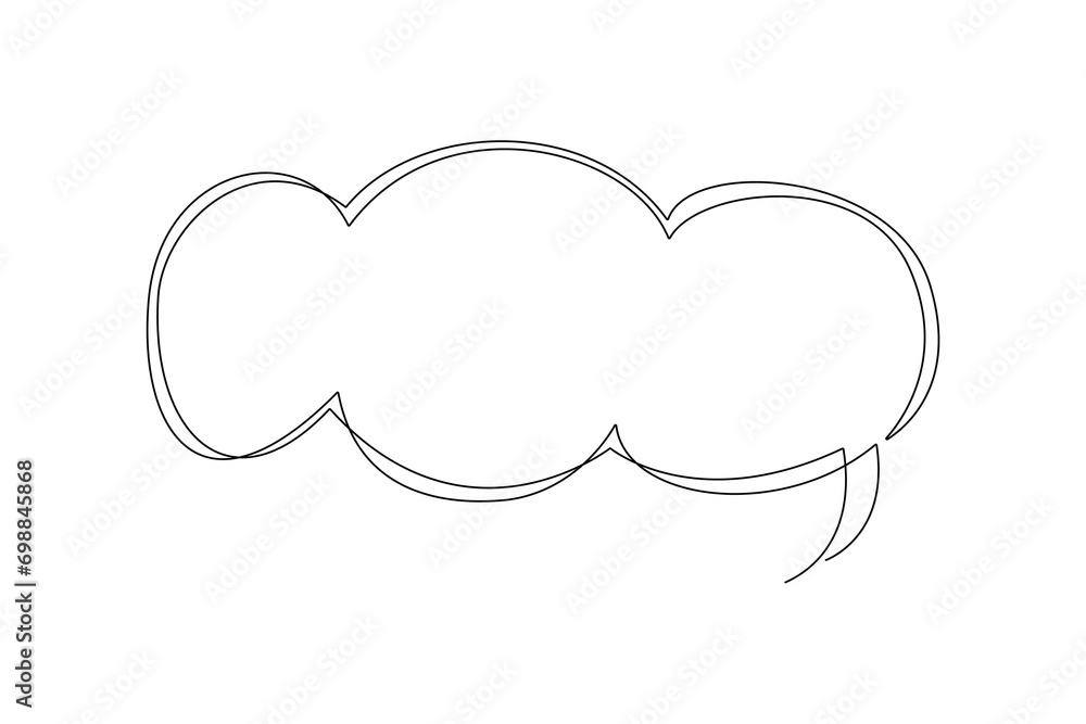 One continuous line drawing of Trendy speech bubbles concept. Doodle vector illustration in simple linear style.