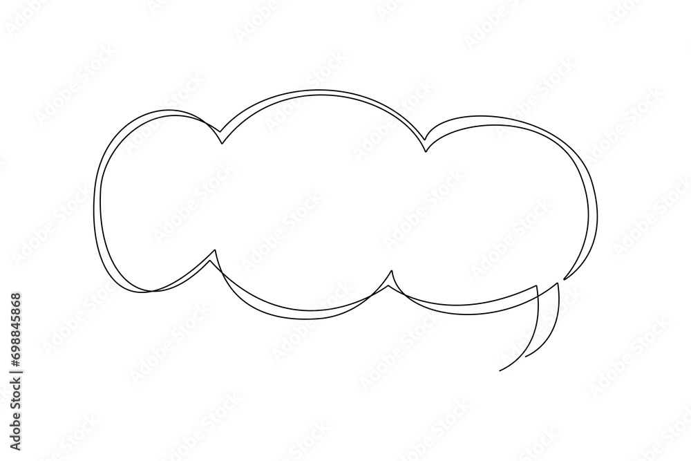 One continuous line drawing of Trendy speech bubbles concept. Doodle vector illustration in simple linear style. One continuous line drawing of Trendy speech bubbles concept. Doodle vector illustration in simple linear style.