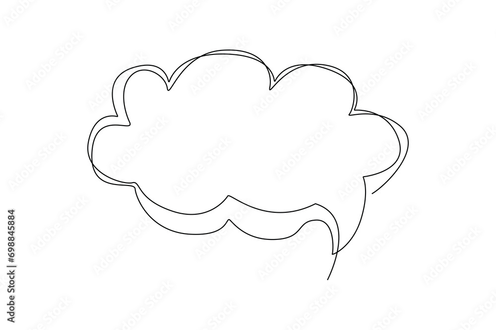 One continuous line drawing of Trendy speech bubbles concept. Doodle vector illustration in simple linear style. One continuous line drawing of Trendy speech bubbles concept. Doodle vector illustration in simple linear style.