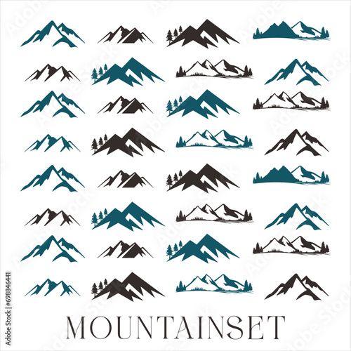 Set of mountains. Logo. Mountain icons set on a white background