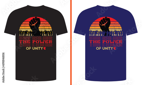 Vintage t-shirt design. The power of unity for success.