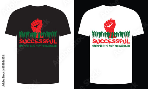Vintage t-shirt design. Unity is the key to success.