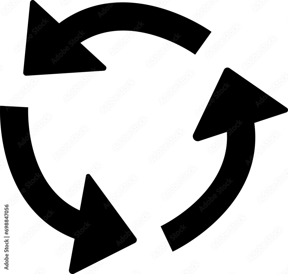 Black Fill Recycle vector icon. Rounded angles. Ecology, Bio rotation arrow icon symbol. An arrow that revolve endlessly Reuse concept Recycled. Sign illustration isolated on transparent background. Black Fill Recycle vector icon. Rounded angles. Ecology, Bio rotation arrow icon symbol. An arrow that revolve endlessly Reuse concept Recycled. Sign illustration isolated on transparent background.