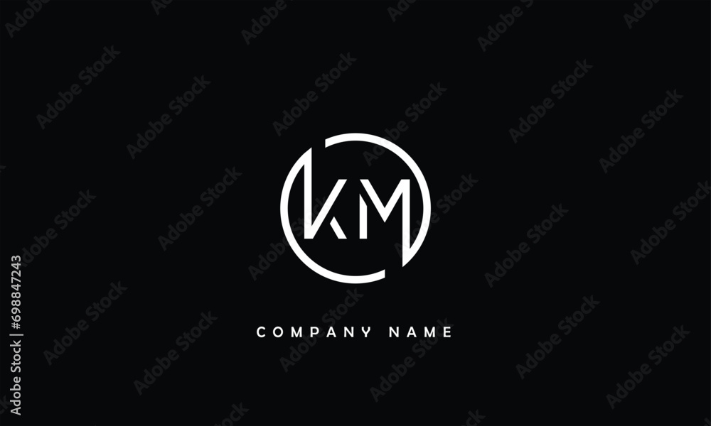 KM, MK, K, M Abstract Letters Logo Monogram KM, MK, K, M Abstract Letters Logo Monogram