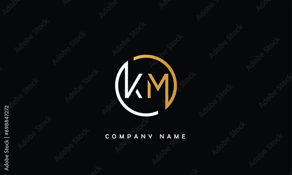 KM, MK, K, M Abstract Letters Logo Monogram KM, MK, K, M Abstract Letters Logo Monogram