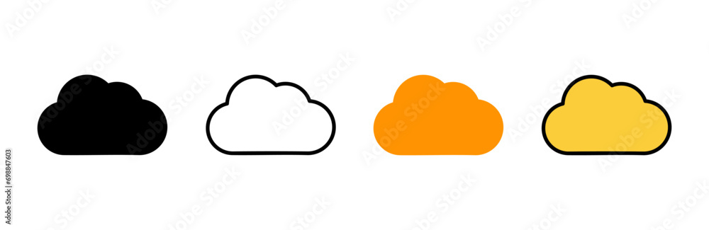 Cloud icon set vector. cloud sign and symbol Cloud icon set vector. cloud sign and symbol