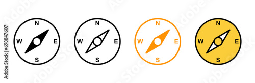 Compass icon set vector. arrow compass icon sign and symbol