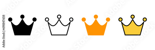 Crown icon set vector. crown sign and symbol