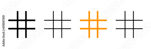 Hashtag icon set vector. hashtag sign and symbol
