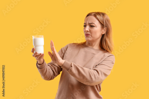 Displeased mature woman rej...