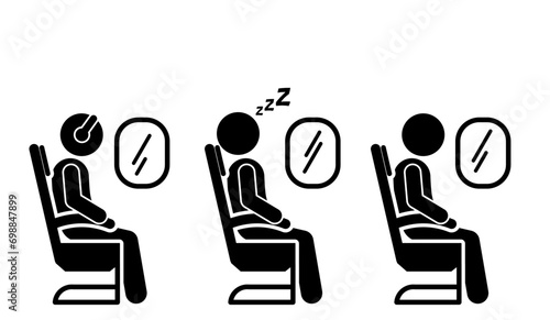 airplane passenger vector illustration. airplane seats photo