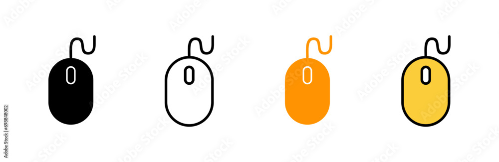 Mouse icon set vector. click sign and symbol. pointer icon vector. Mouse icon set vector. click sign and symbol. pointer icon vector.
