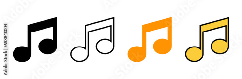 Music icon set  vector. note music sign and symbol