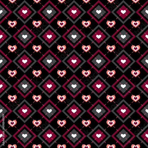 Abstract Geometric Love Diamonds Mosaic Pattern