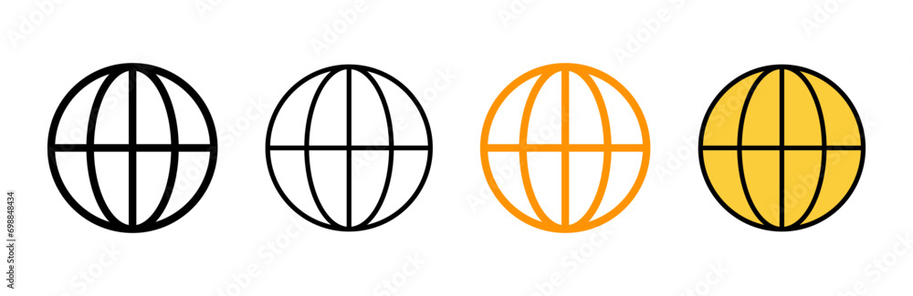 Web icon set vector. go to web sign and symbol. web click icon. Global search icon - obrazy, fototapety, plakaty 