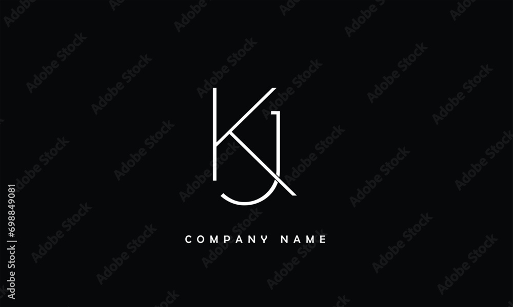 KJ, JK, K, J Abstract Letters Logo Monogram KJ, JK, K, J Abstract Letters Logo Monogram
