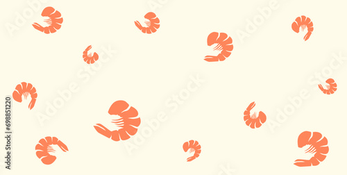 background design for banners and posters with shrimp patterns, seafood sales banner design