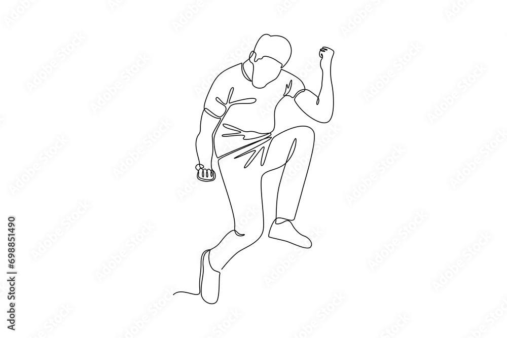 Continuous one line drawing Happy jumping concept. Doodle vector illustration. Continuous one line drawing Happy jumping concept. Doodle vector illustration.