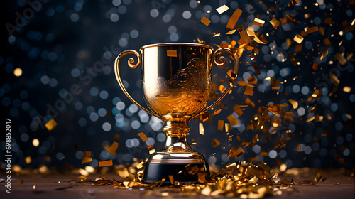 The Golden Achievement Winner Trophy Symbolizes Triumph and Glory - Celebrating Success and Recognition, Generative Ai