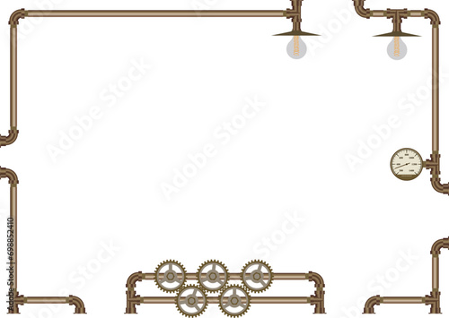 Steampunk plumbing frame Copper material with gradation
