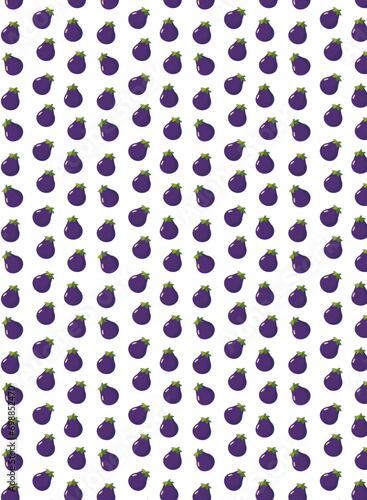 Eggplant pattern, background for kitchen fabrics or backgrounds for design, eggplant repeat, great for vegan publication background too