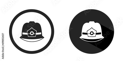 Firefighter helmet icon. Firefighter helmet icon vector design black color. Stock vector. photo